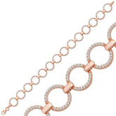 Silver Rose Round Stone Women's Bracelet